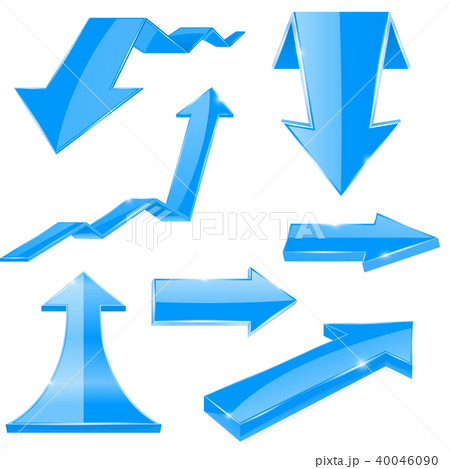 Blue 3d arrows. Shiny icons Blue 3d arrows. Shiny icons 40046090