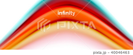 Flowing fluid colors vector, blurred colorful 3d gel shape on white Flowing fluid colors vector, blurred colorful 3d gel shape on white 40046463