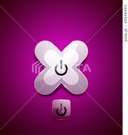 Glass transparent effect power start button, on off icon, vector UI or app symbol design 40046465
