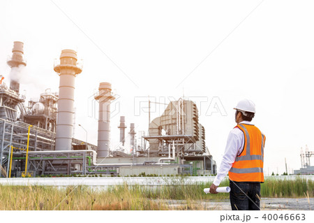Engineer is checking gas turbine power plant 40046663