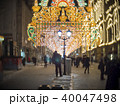 Night street decoration with bright lights 40047498