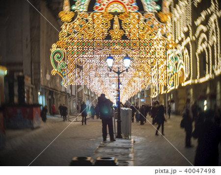 Night street decoration with bright lights Night street decoration with bright lights 40047498