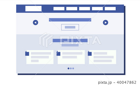 Website Flat Design Vector. Webpage Architecture. Web Page Design. Illustration 40047862
