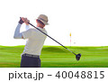 Old man golfer  45 years old hitting golf ball 40048815