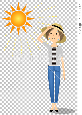 Young woman heat stroke measures 40049432