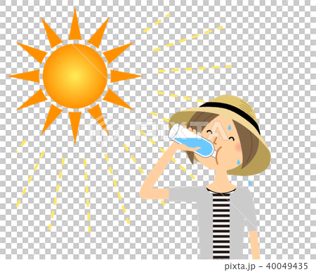 Young woman heat stroke measures hydration Young woman heat stroke measures hydration 40049435
