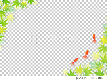 藍色秋葉日本紙金魚的日式形象 40053869