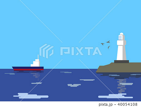 海と灯台のイラスト素材