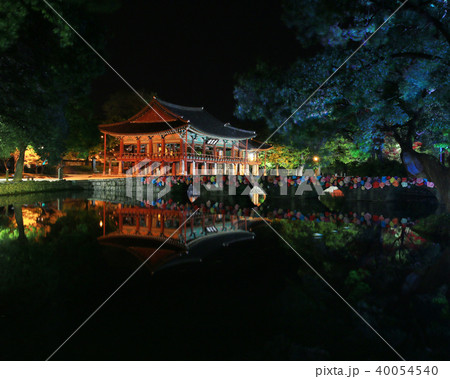 広寒楼苑 夜景 背景 40054540