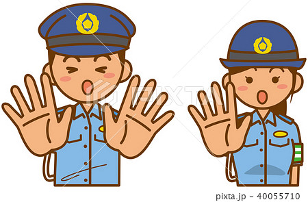 警察官と婦人警官のイメージイラスト 40055710