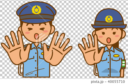 警察官と婦人警官のイメージイラスト 40055710