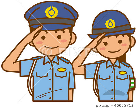 警察官と婦人警官のイメージイラスト 40055713