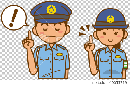 警察官と婦人警官のイメージイラストのイラスト素材