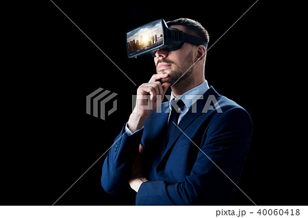 businessman in virtual reality glasses or headset 40060418