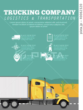 Trucking company poster with container truck 40062320