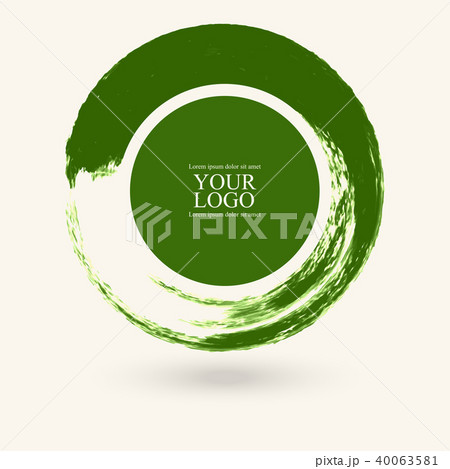 Watercolor circle texture. Ink round stroke  40063581