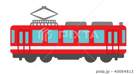 赤い電車のイラスト素材
