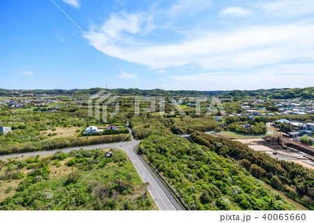 館山市平砂浦海岸付近を空撮 40065660