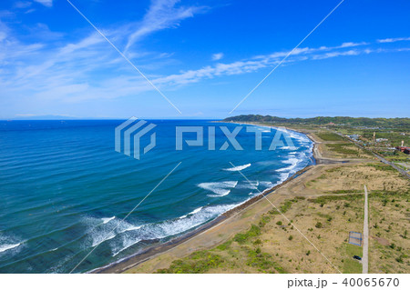 館山市平砂浦海岸付近を空撮 40065670
