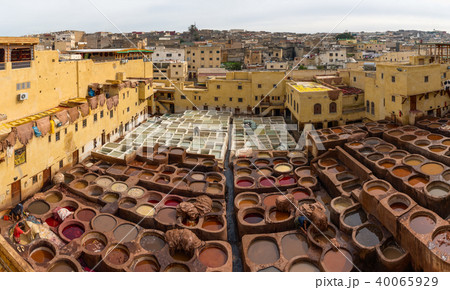 Tanneries in Fes, Morocco, Africa Tanneries in Fes, Morocco, Africa 40065929