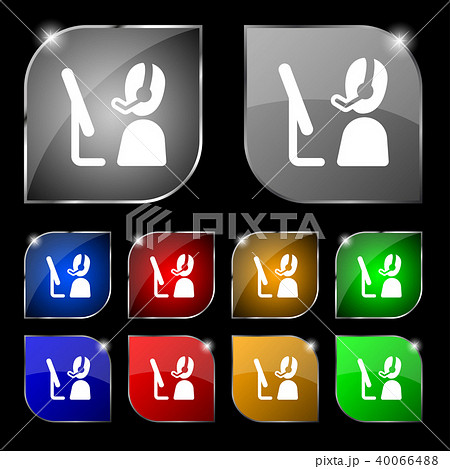 Telemarketing icon sign. Set of ten colorful butto 40066488