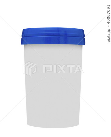 Blue food plastic container isolated on white 40067091