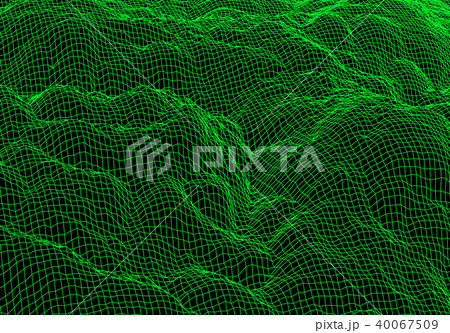 Digital landscape with mountains made of line grid Digital landscape with mountains made of line grid 40067509