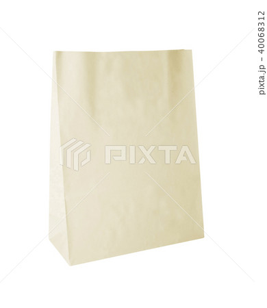 recycle brown paper bag isolated on white 40068312