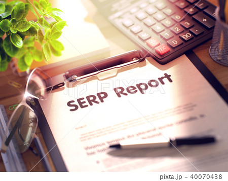 Clipboard with SERP Report Concept. 3d 40070438