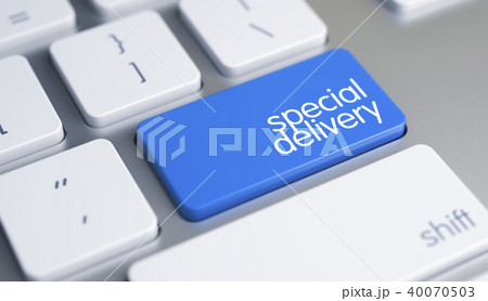 Special Delivery - Text on Blue Keyboard Button. 3D. Special Delivery - Text on Blue Keyboard Button. 3D. 40070503