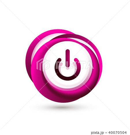Glass transparent effect power start button, on off icon, vector UI or app symbol design 40070504
