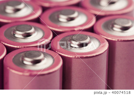closeup of pink electric batteries 40074518