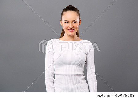 Joyful positive woman being in a good mood 40076988