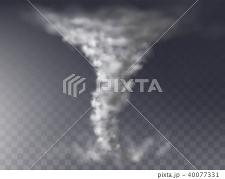 Vector 3d realistic tornado, grey hurricane, storm Vector 3d realistic tornado, grey hurricane, storm 40077331