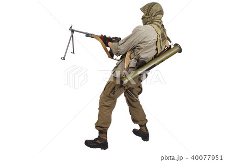 mercenary with machine gun 40077951