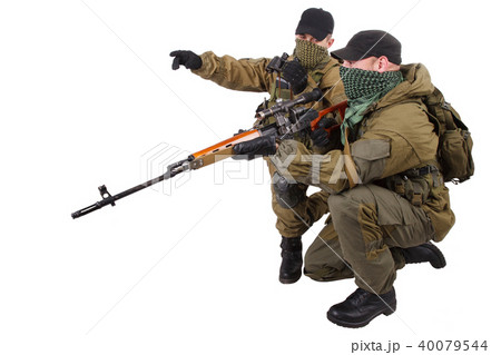 insurgent sniper pair with SVD rifle insurgent sniper pair with SVD rifle 40079544