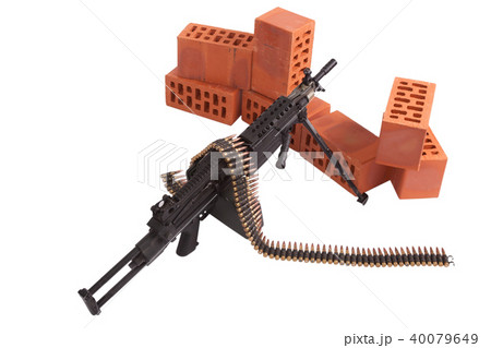 M249 machine gun on position M249 machine gun on position 40079649