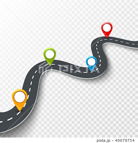 Vector 3d road infographic illustration with pin 40079754