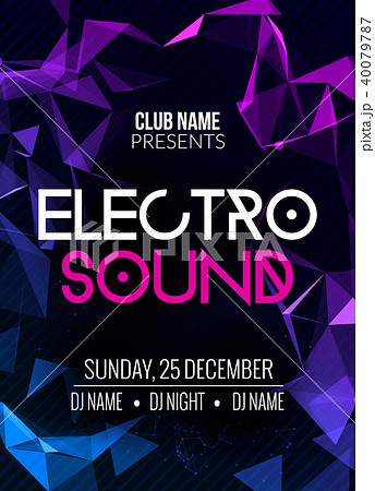 Electro sound party music poster 40079787