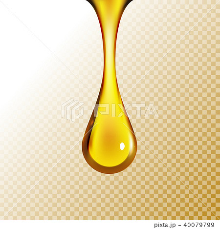 Golden oil drop isolated on white. Fuel droplet  40079799