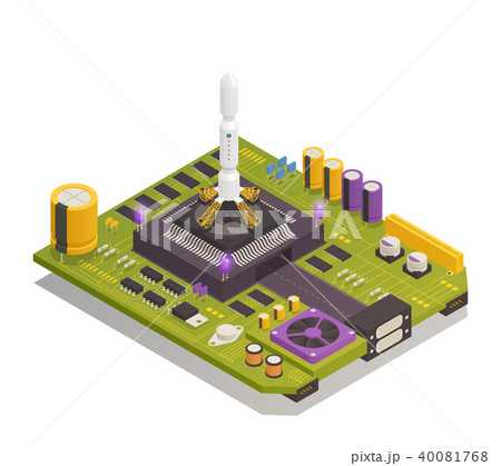 Semiconductor Electronic Components Isometric Semiconductor Electronic Components Isometric 40081768
