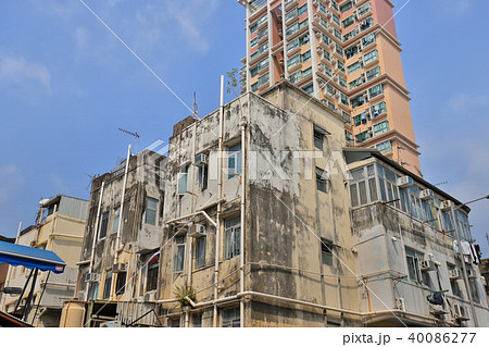 the Tong lau old house at hong kong 40086277
