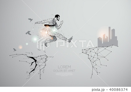The particles, geometric art of jumping. 40086374