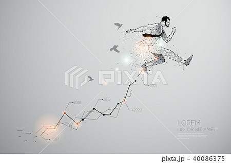 The particles, geometric art of jumping. 40086375