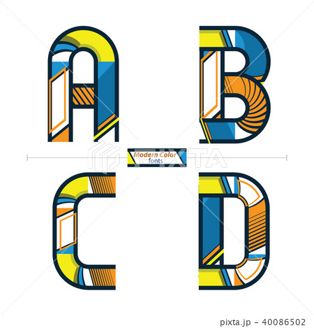 Alphabet modern color style in a set ABCD 40086502