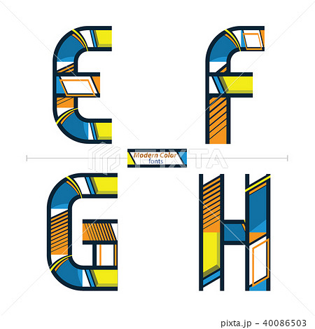 Alphabet modern color style in a set EFGH 40086503