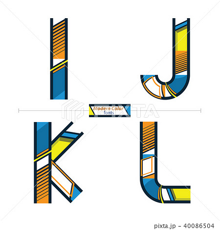 Alphabet modern color style in a set IJKL 40086504