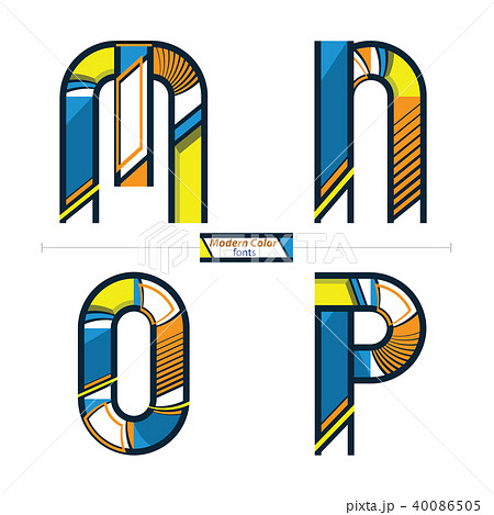 Alphabet modern color style in a set MNOP Alphabet modern color style in a set MNOP 40086505