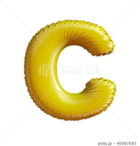 Letter C made of gold balloon. 3d rendering isolated on white background Letter C made of gold balloon. 3d rendering isolated on white background 40087083