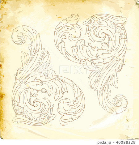 Vector baroque of vintage elements for design. Vector baroque of vintage elements for design. 40088329